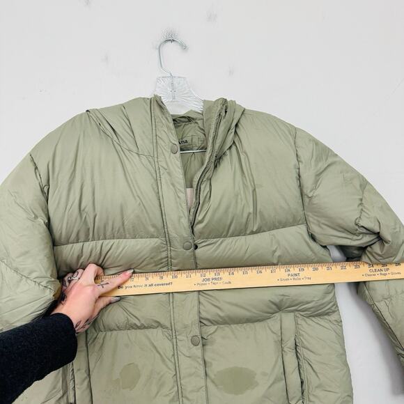 PrAna Hellebore Sage Puffer Coat Zip And Button Up Women’s Size M - Picture 6 of 11